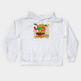 Deconstructed Burger (color) Kids Hoodie